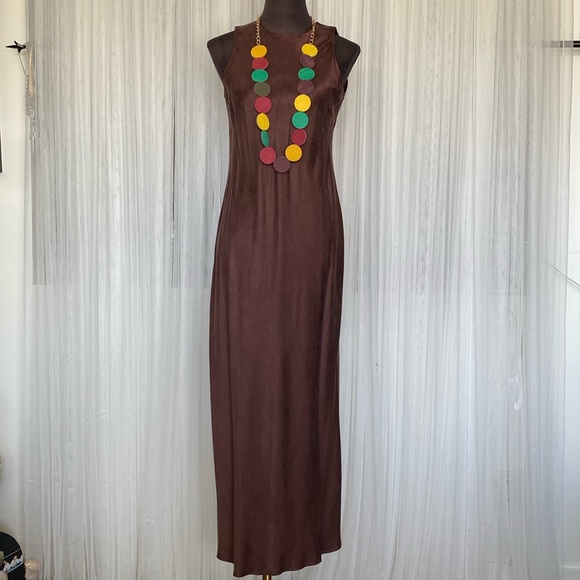 Jean Claude Poitras Dresses & Skirts - Vintage 1990’s Jean Claude Poitras Silk blend brown maxi dress! Size 6